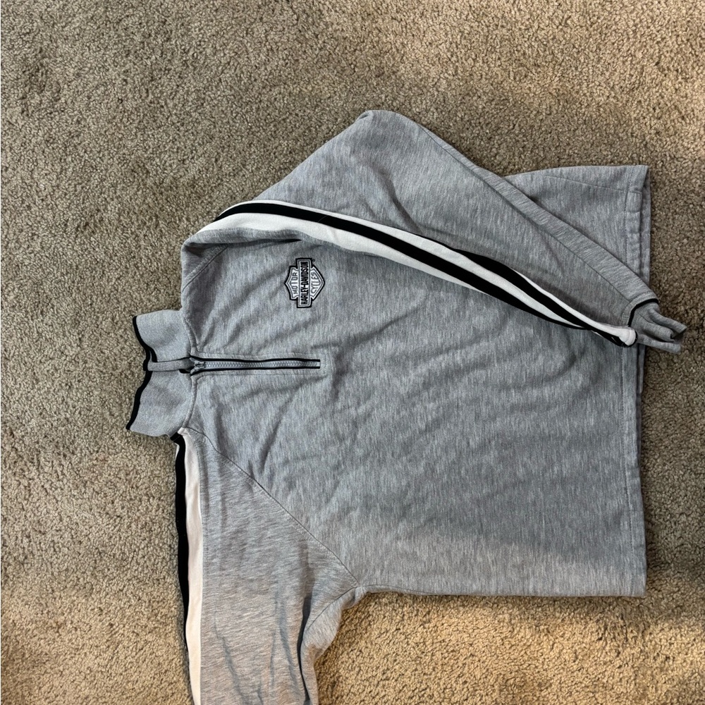 Harley Davidson Gray Quarter-Zip Pullover